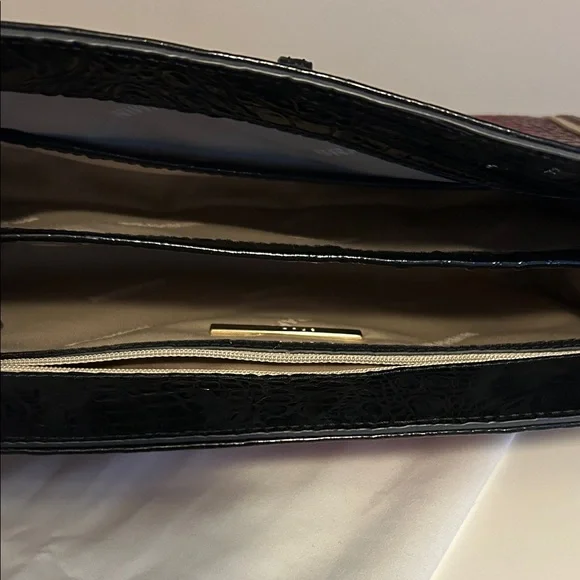 Brahmin Black and Burgundy Croc-Embossed Crossbody - Picture 3 of 4